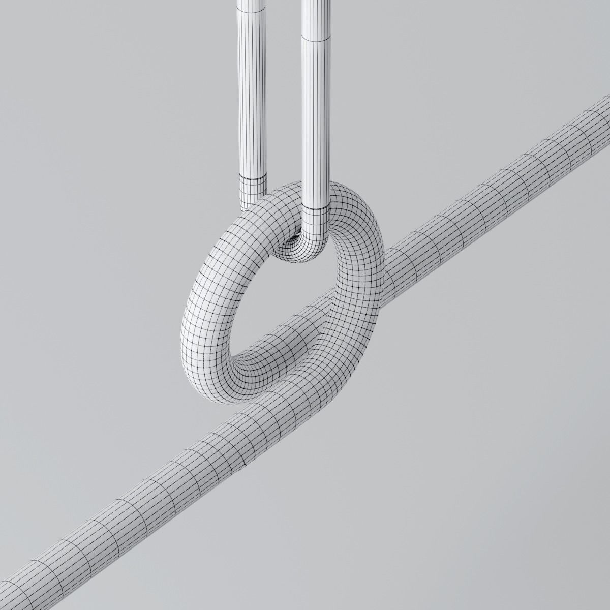 Beau Loop Brass Linear Pendant Light 3D model_1