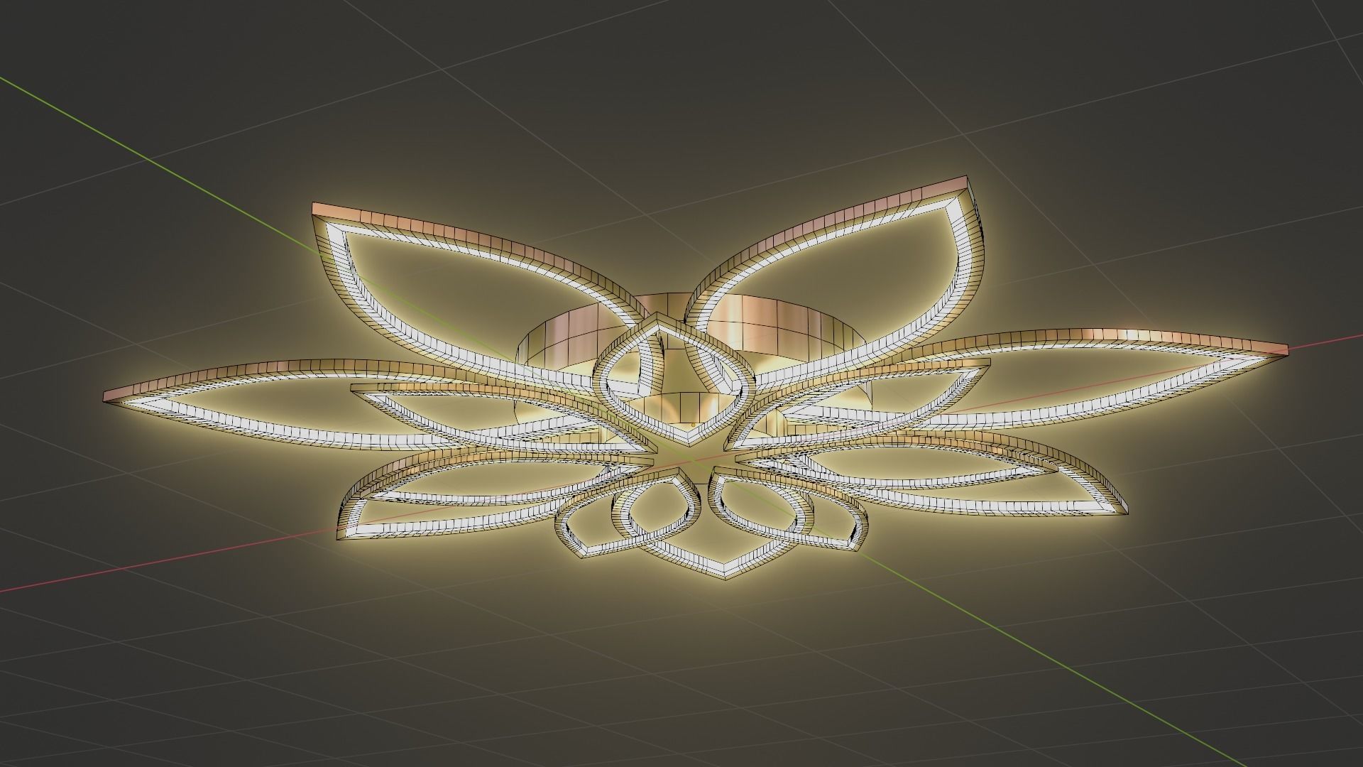 Chandelier Light Low-poly 3D model_3