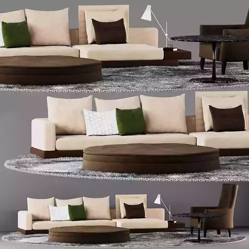 L-Sofa-Set coffee table with marble top