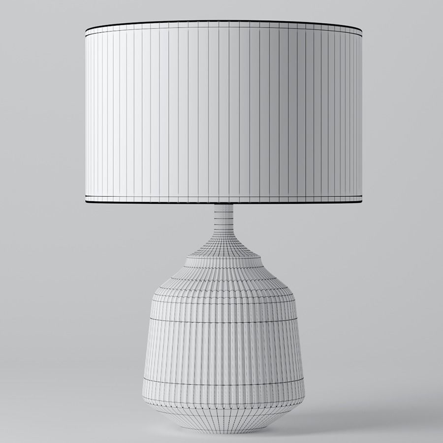 Roar And Rabbit Ripple Ceramic Table Lamp 3D model_1