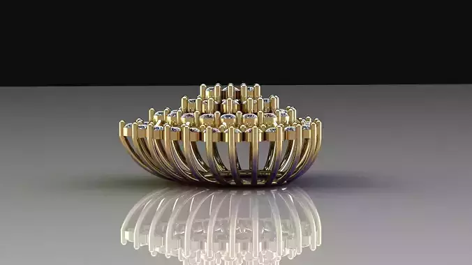 Jewelry gold bowl with diamonds in it