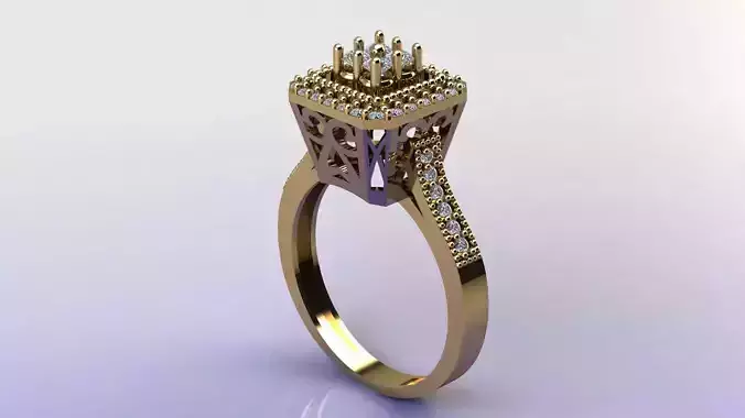 Rings gold engagement ring with diamonds