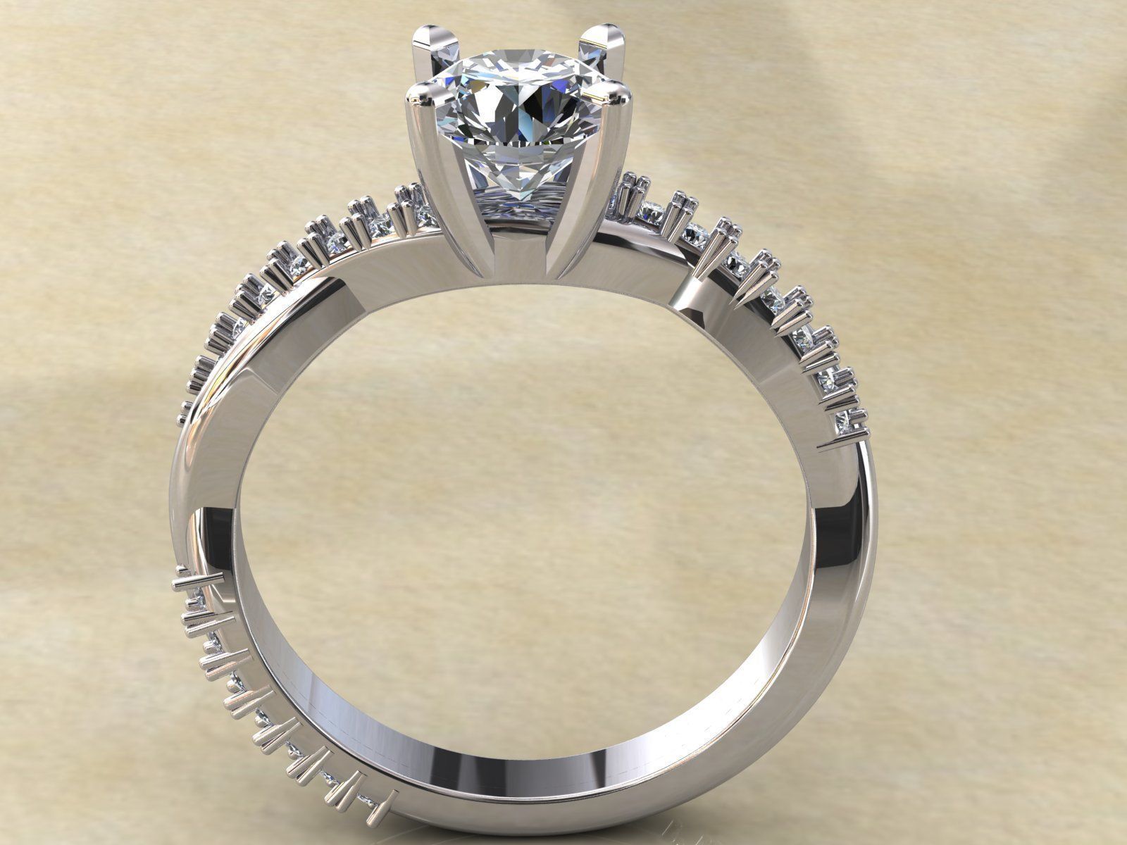 Twisted Vine Ring 1ct 3D print model_6