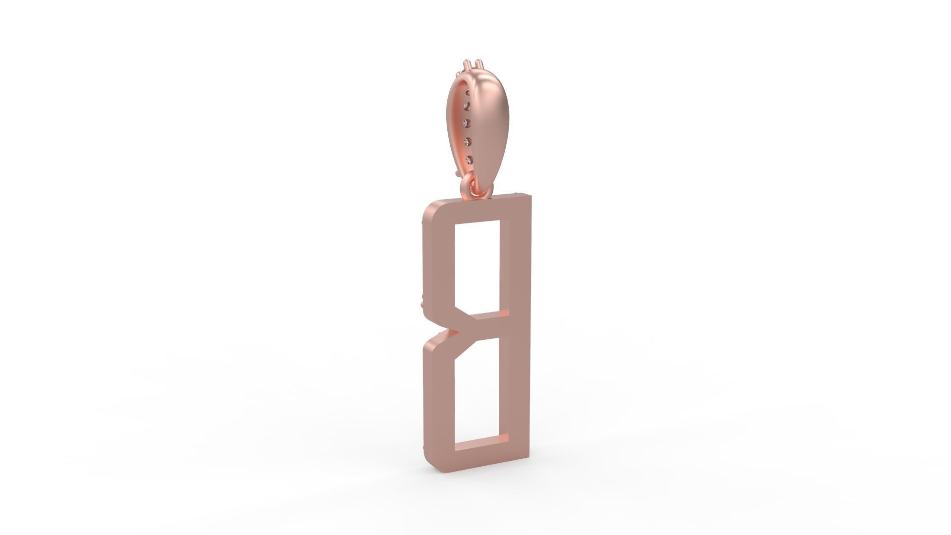 Initial Letters Pendant B 3D print model_3