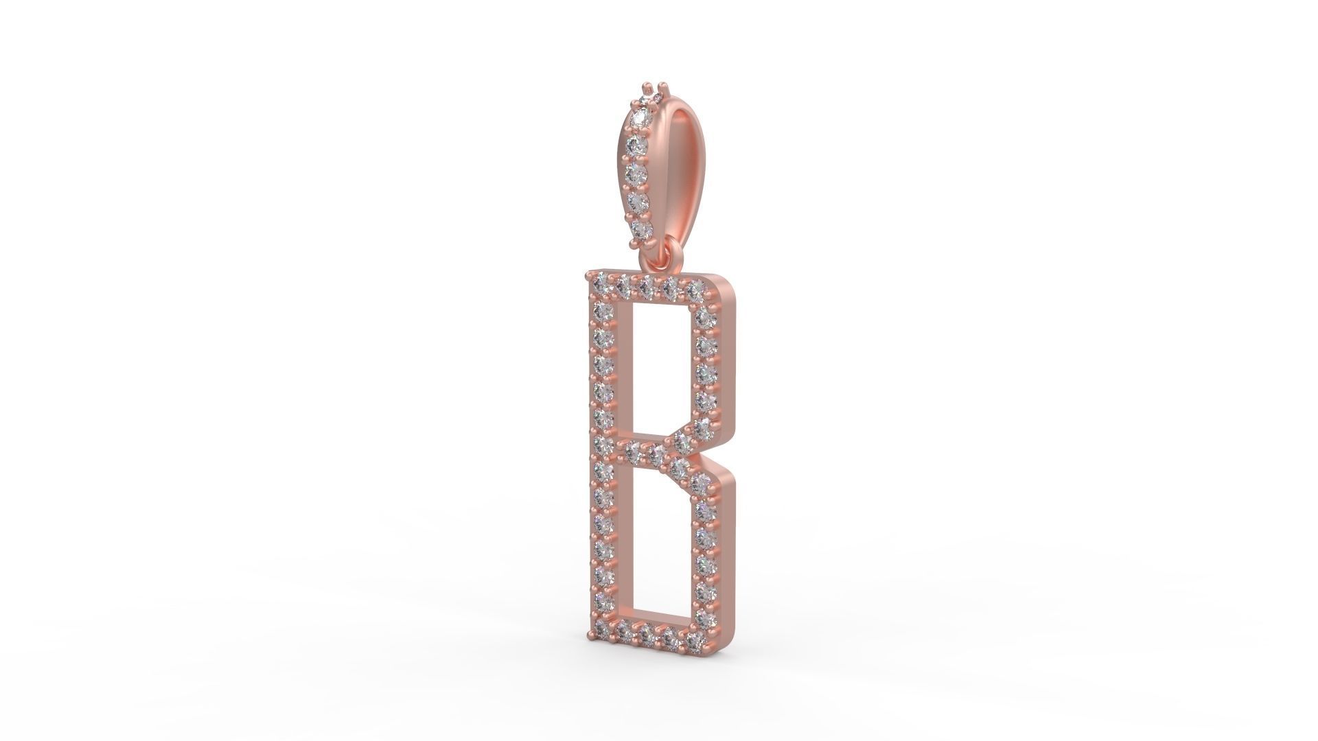 Initial Letters Pendant B 3D print model_1
