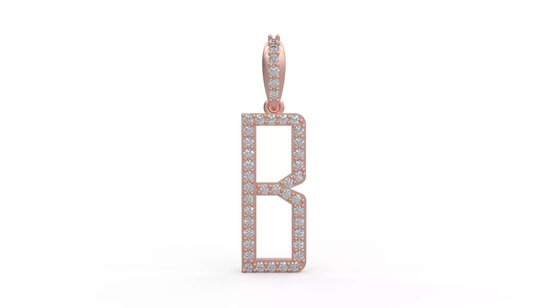 Initial Letters Pendant B 3D print model_0