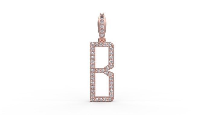 Initial Letters Pendant B 3D print model