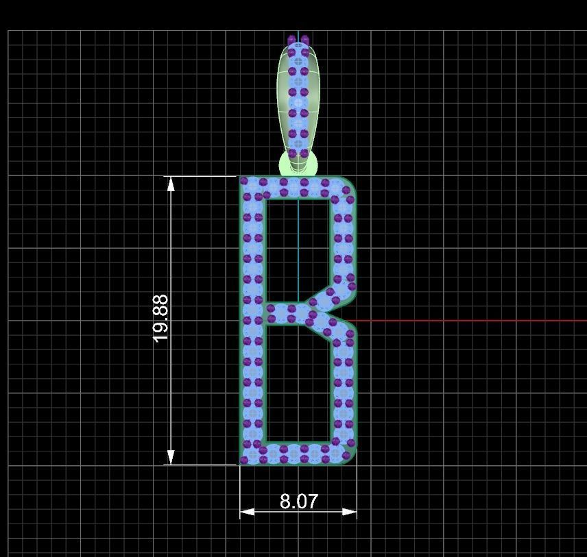 Initial Letters Pendant B 3D print model_4