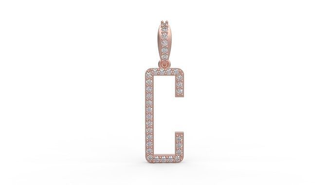 Initial Letters Pendant C 3D print model