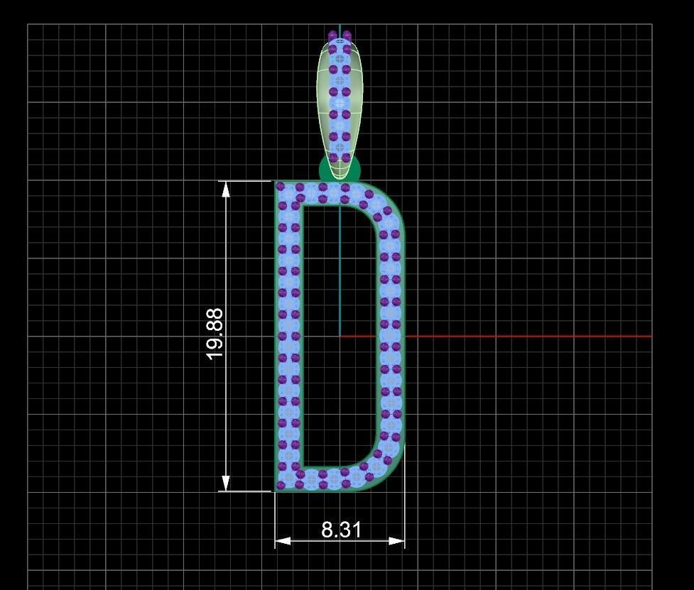Initial Letters Pendant D 3D print model_5