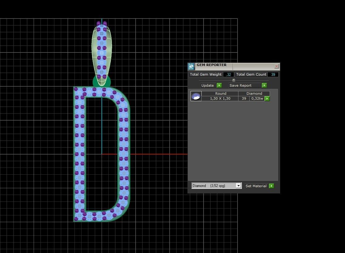 Initial Letters Pendant D 3D print model_4