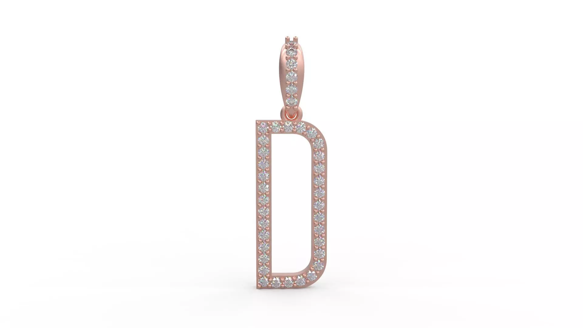 Initial Letters Pendant D 3D print model_0