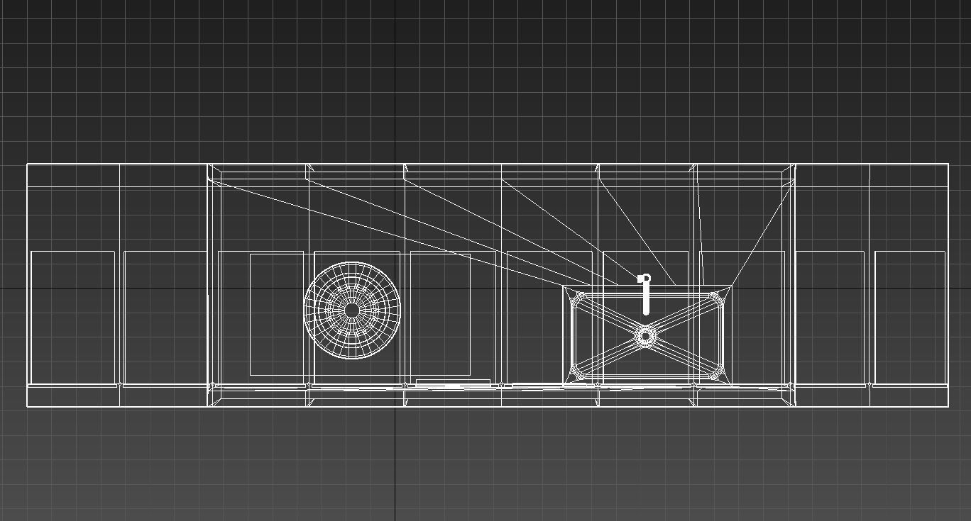 Long kitchen island 3D model_12