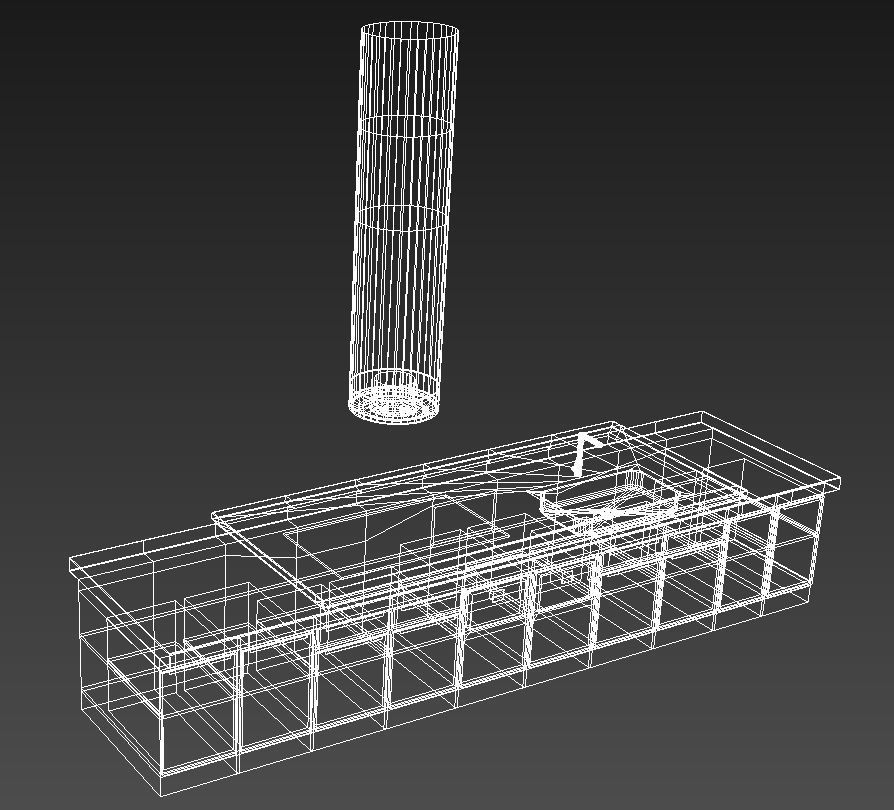 Long kitchen island 3D model_9