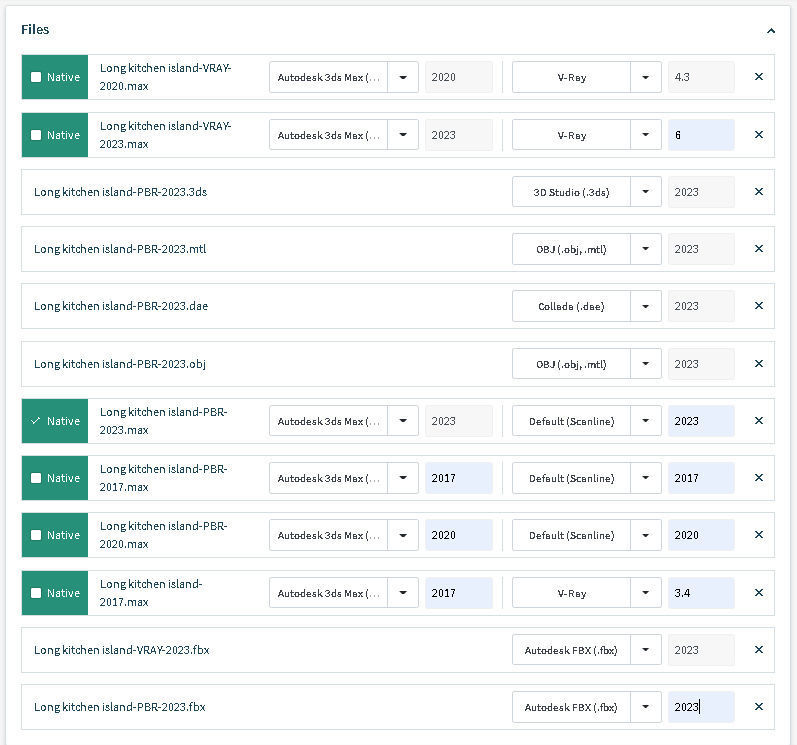 Long kitchen island 3D model_13