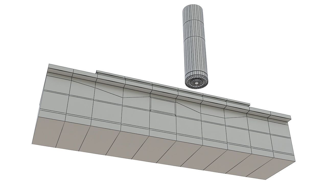 Long kitchen island 3D model_7