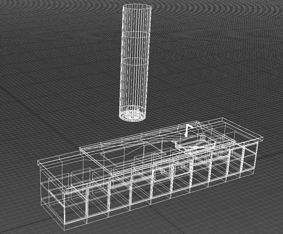 Long kitchen island 3D model_8