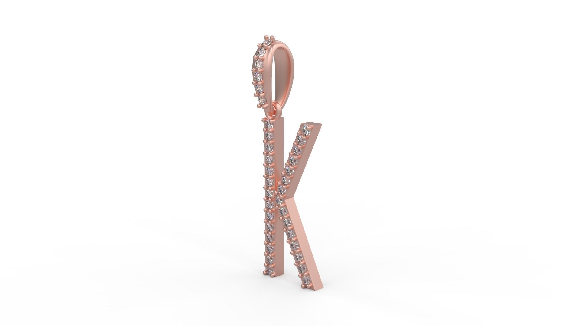 Initial Letters Pendant K 3D print model_1