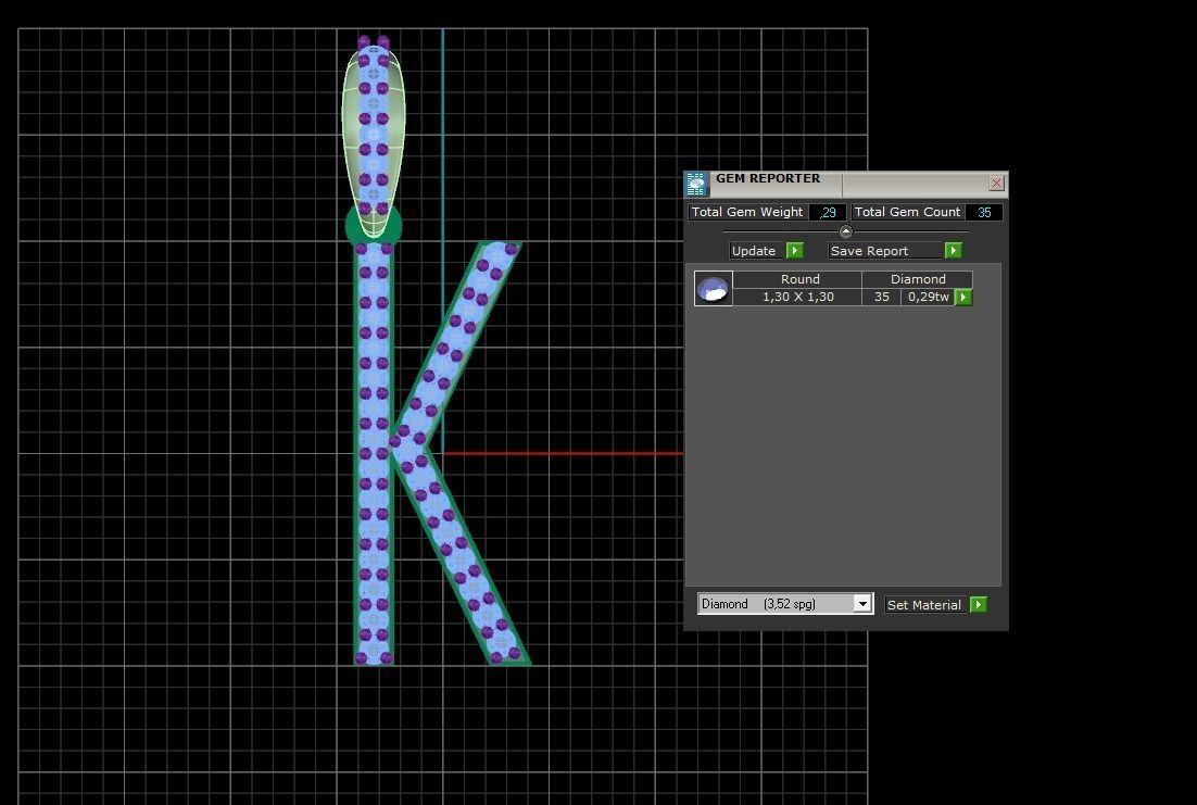 Initial Letters Pendant K 3D print model_4