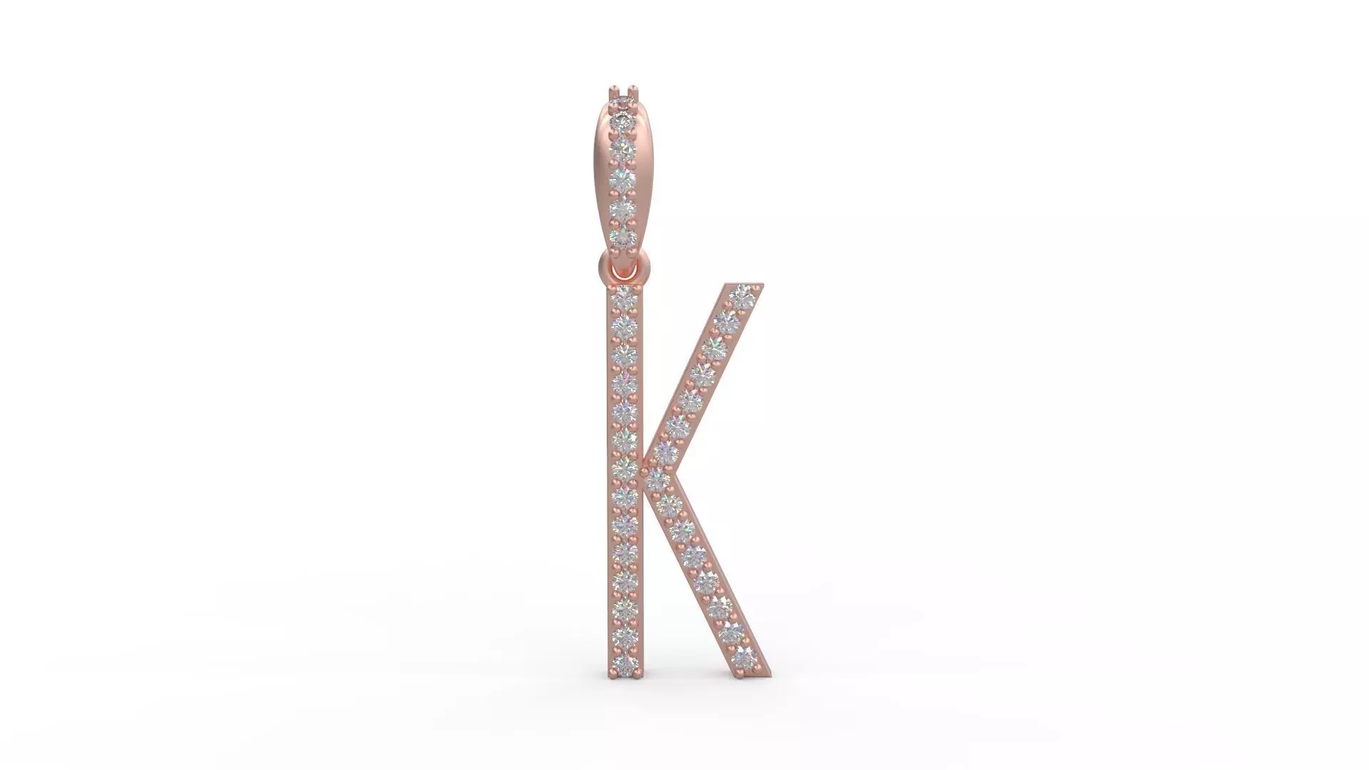Initial Letters Pendant K 3D print model_0