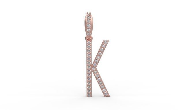 Initial Letters Pendant K 3D print model