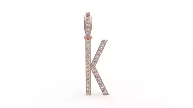Initial Letters Pendant K 3D print model