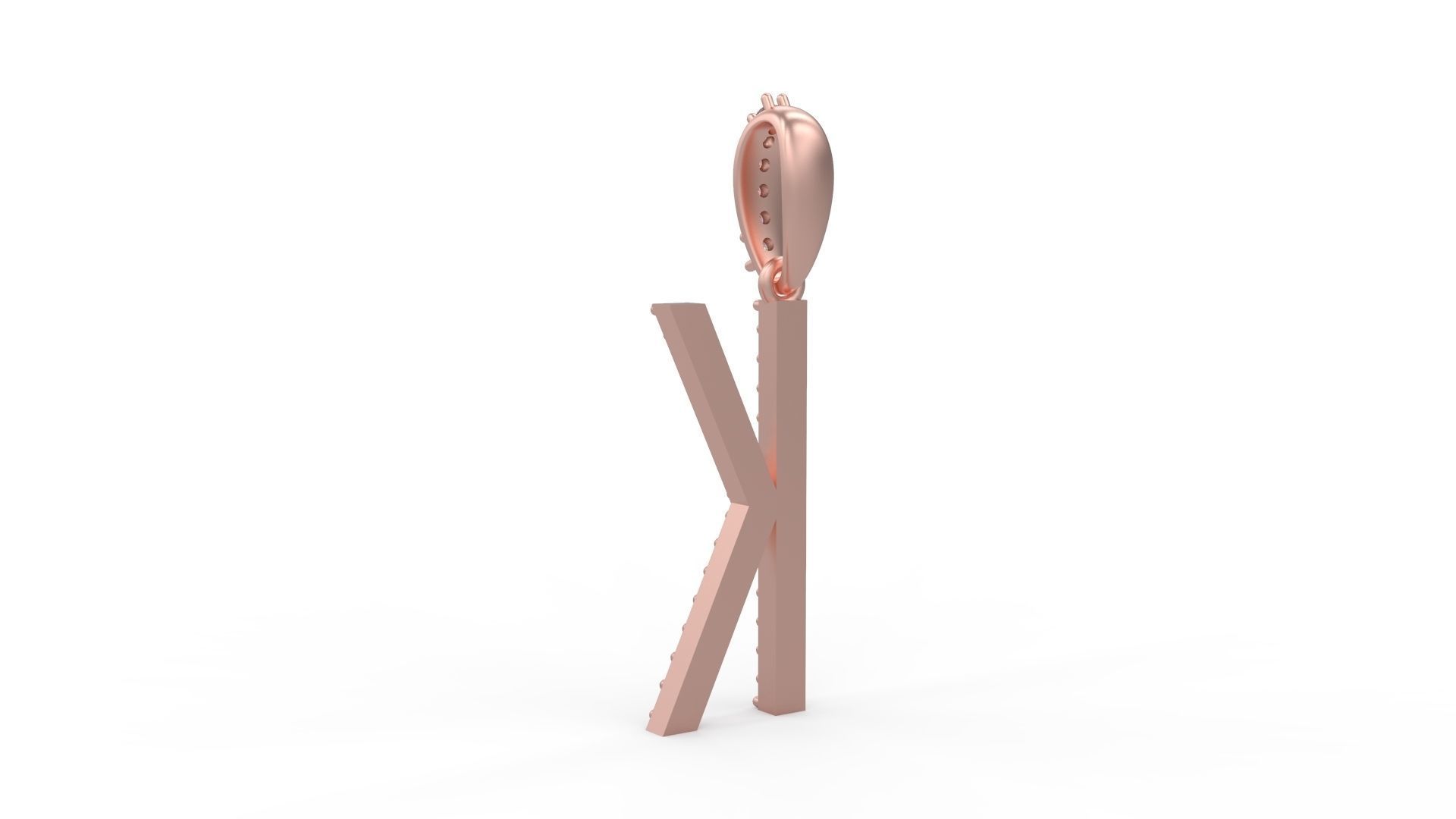 Initial Letters Pendant K 3D print model_3