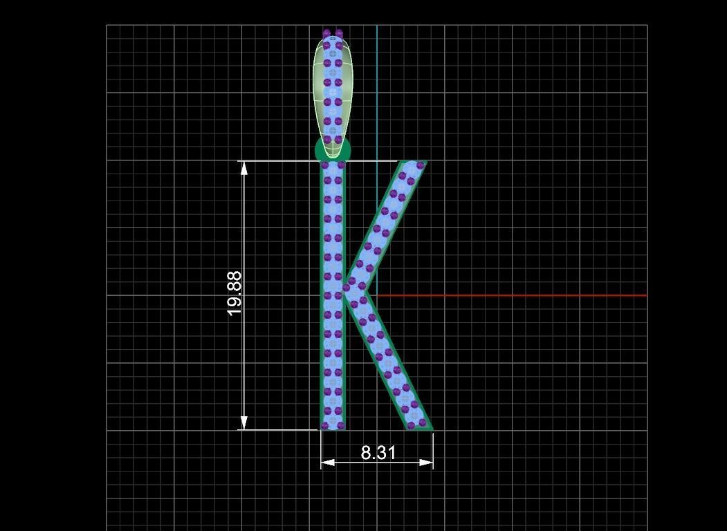 Initial Letters Pendant K 3D print model_5