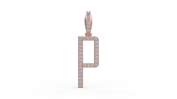 Initial Letters Pendant P 3D print model