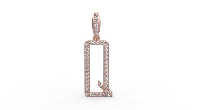 Initial Letters Pendant Q 3D print model