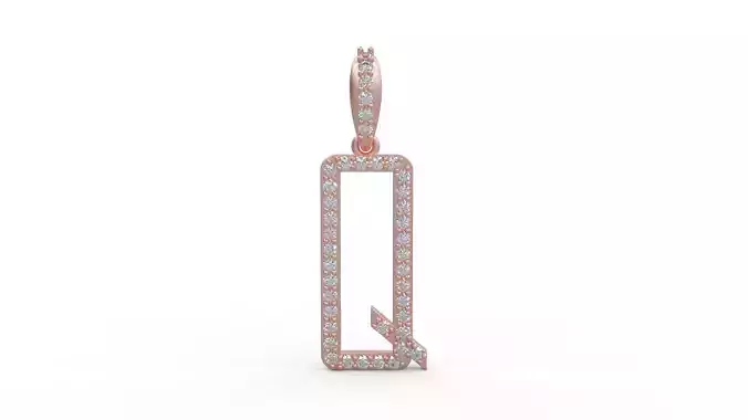 Initial Letters Pendant Q 3D print model