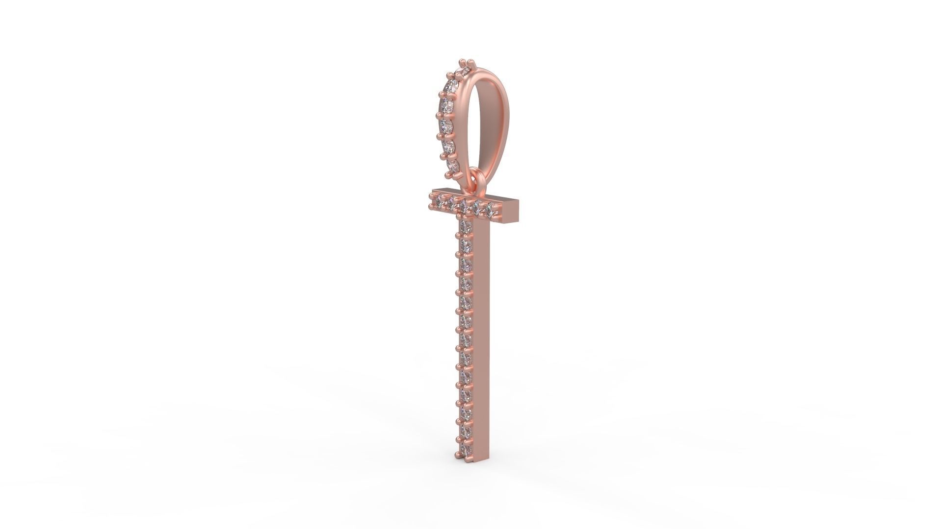 Initial Letters Pendant T 3D print model_1