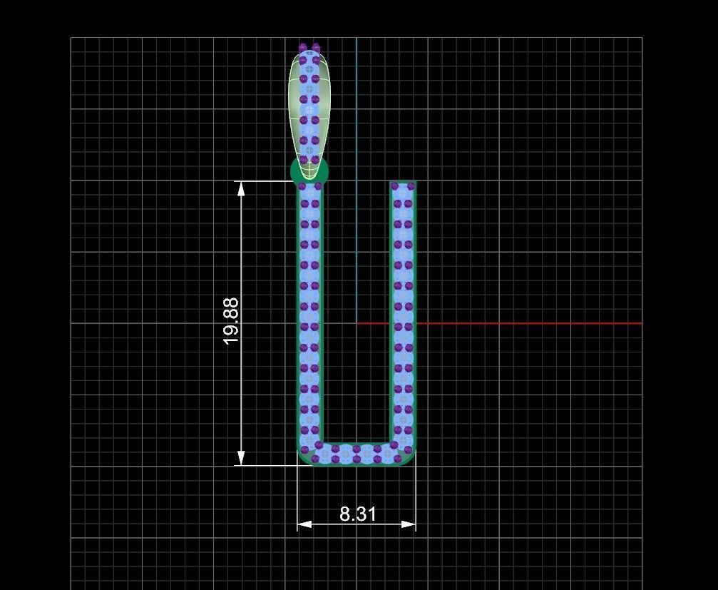 Initial Letters Pendant U 3D print model_4