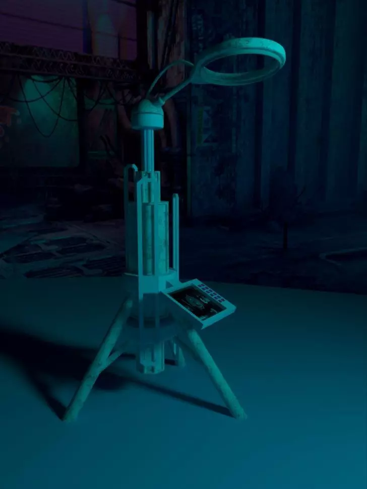 Cyberpunk light stand 3D model_0