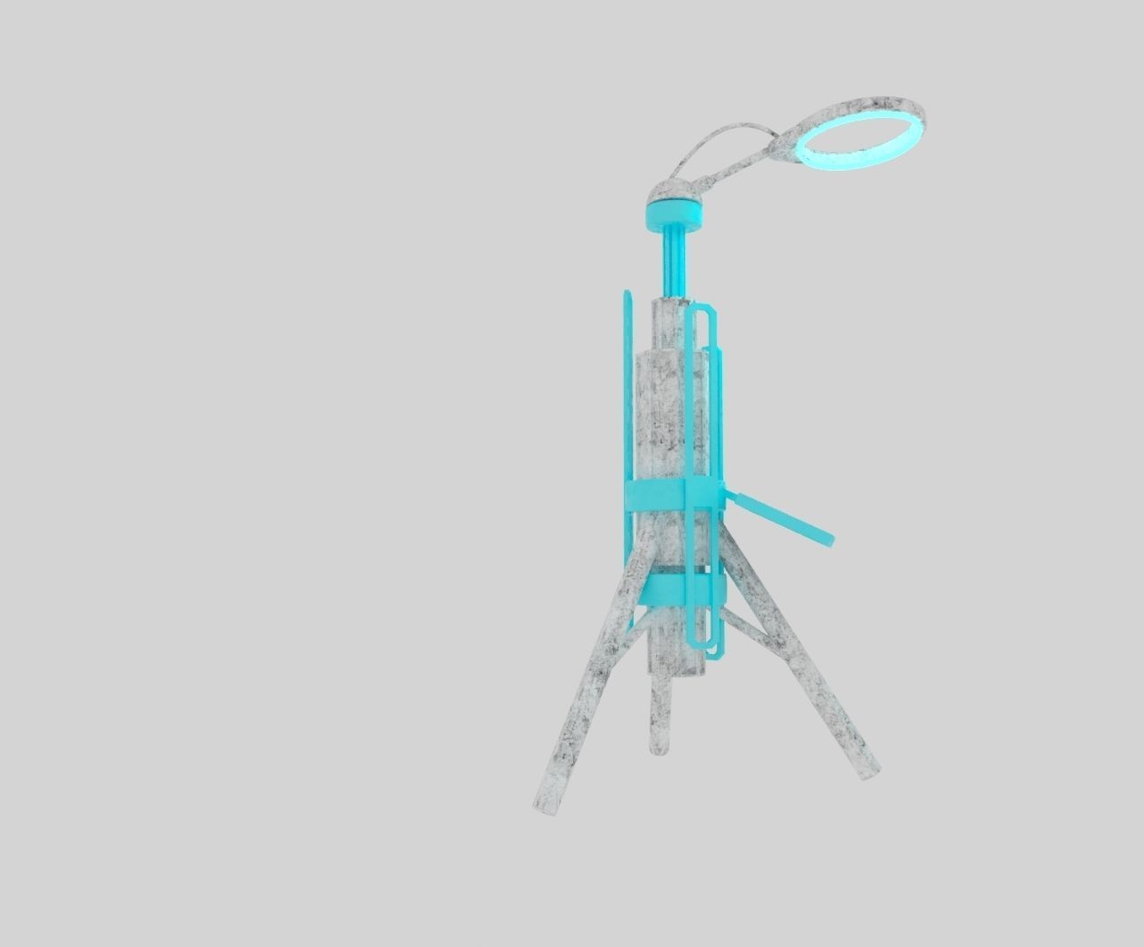 Cyberpunk light stand 3D model_2