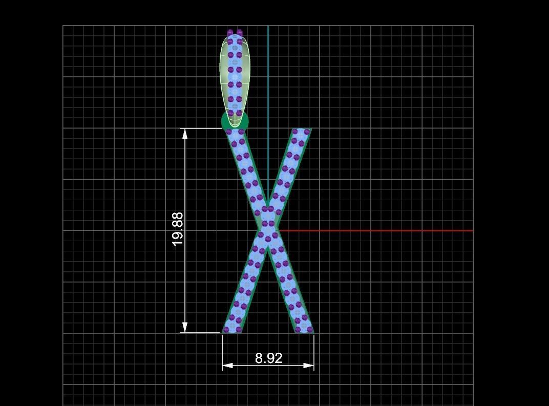 Initial Letters Pendant X 3D print model_4