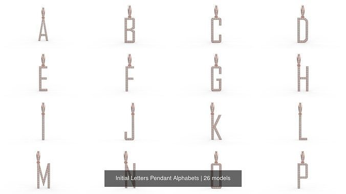 Initial Letters Pendant Alphabets 3D Model Collection