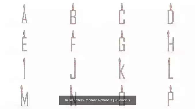 Initial Letters Pendant Alphabets 3D Model Collection