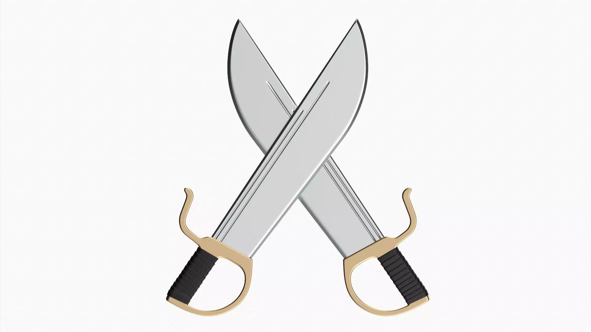 Butterfly short swords 3D model_0