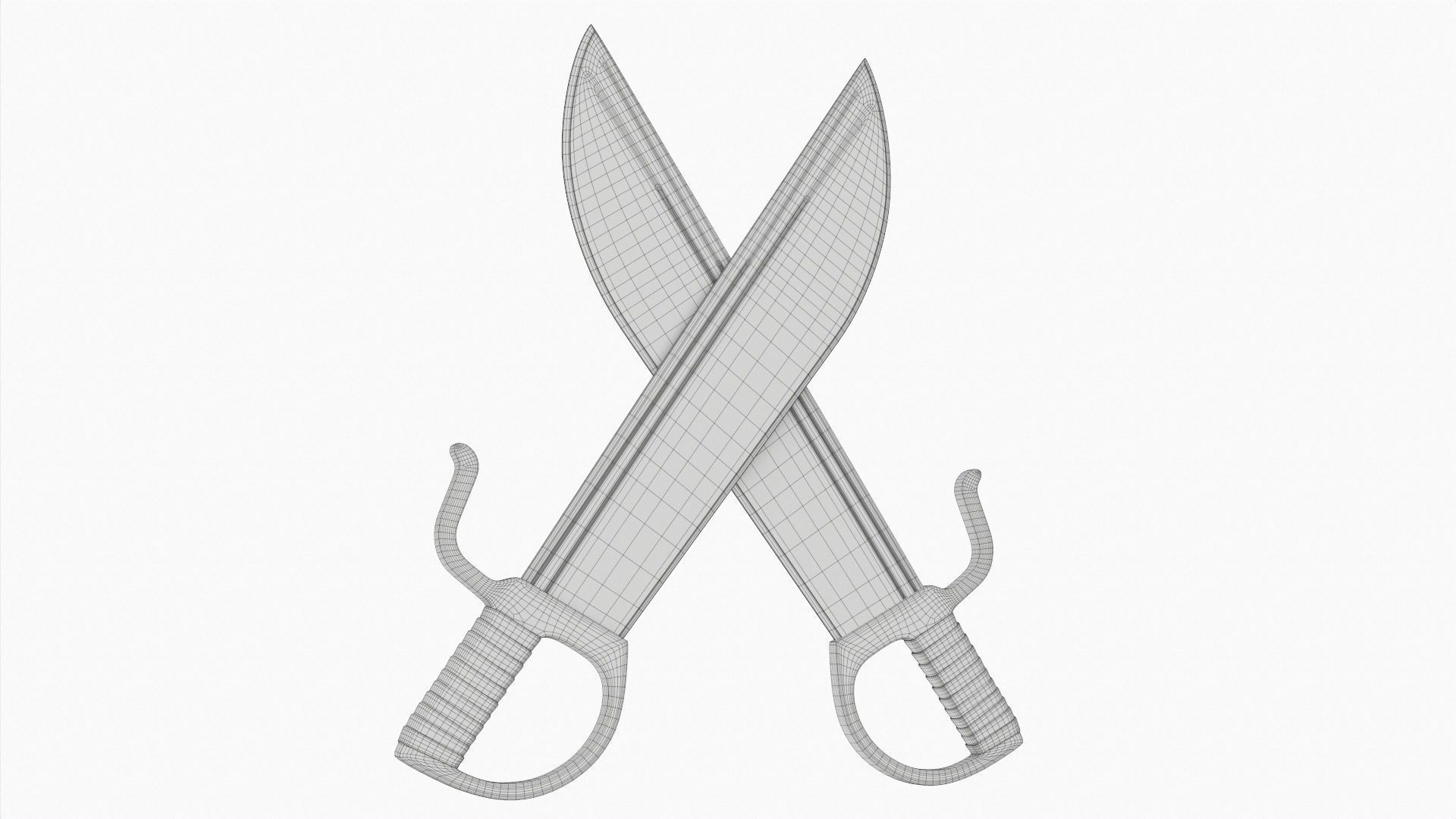 Butterfly short swords 3D model_5