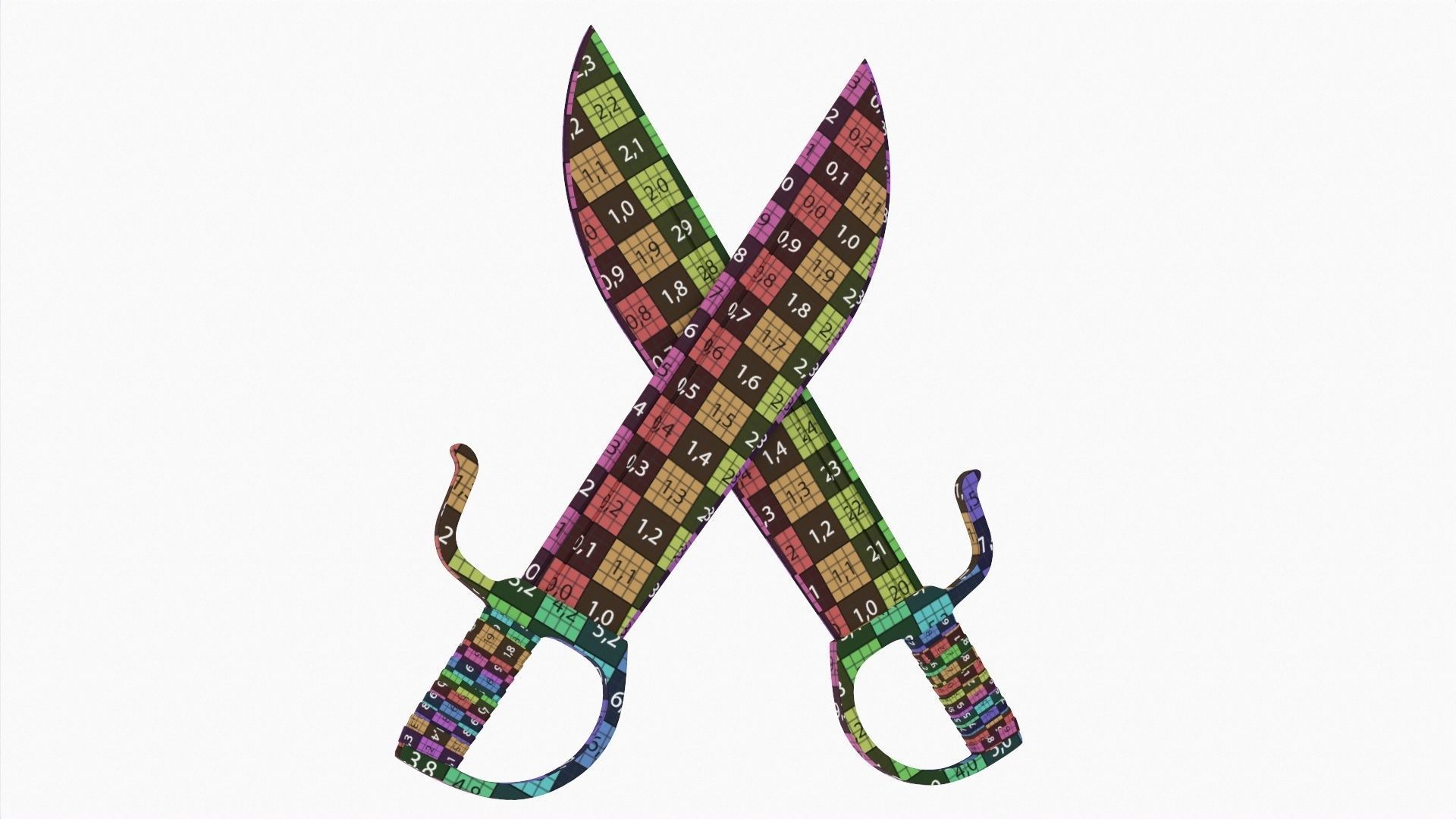 Butterfly short swords 3D model_6