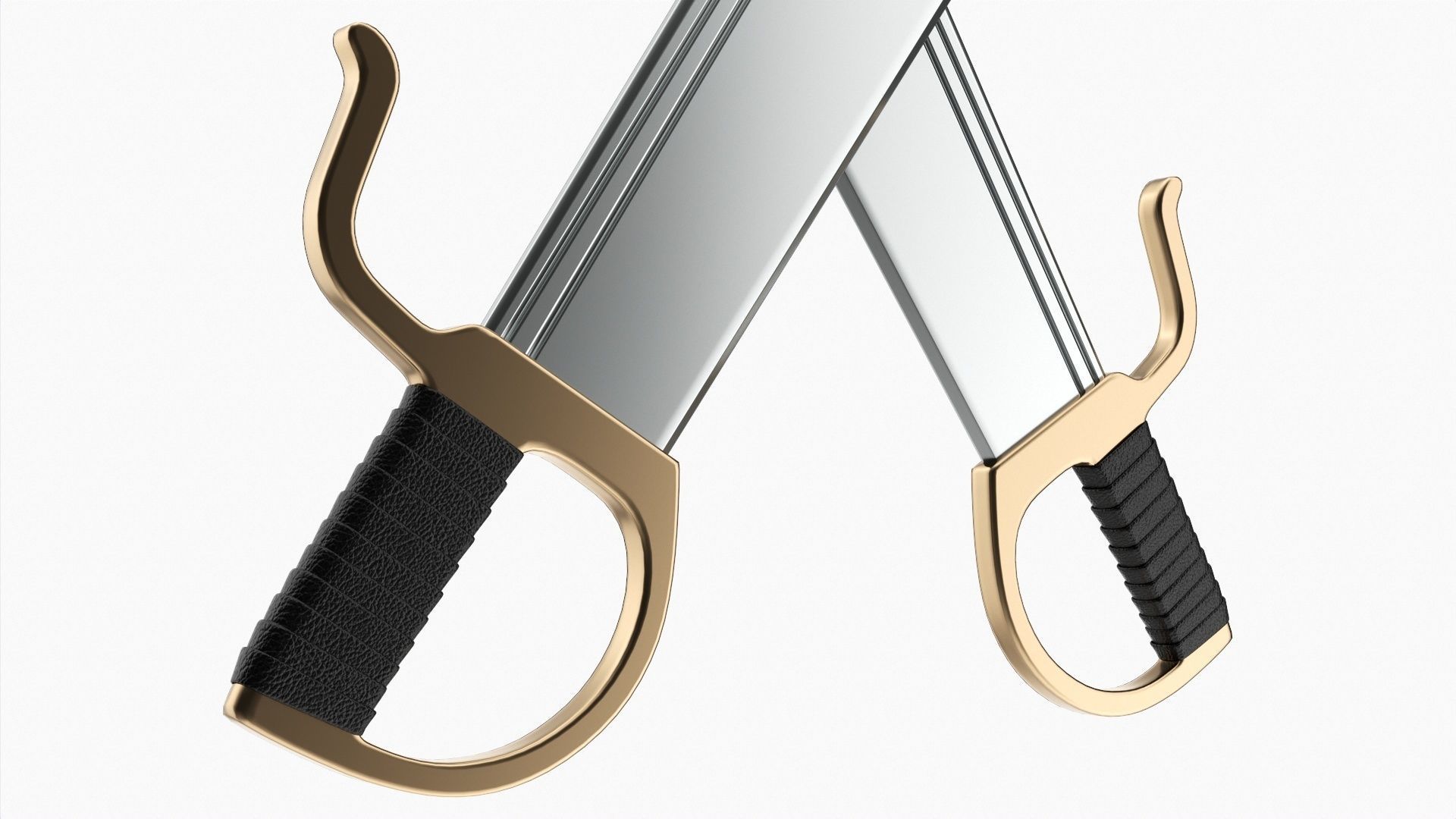 Butterfly short swords 3D model_1