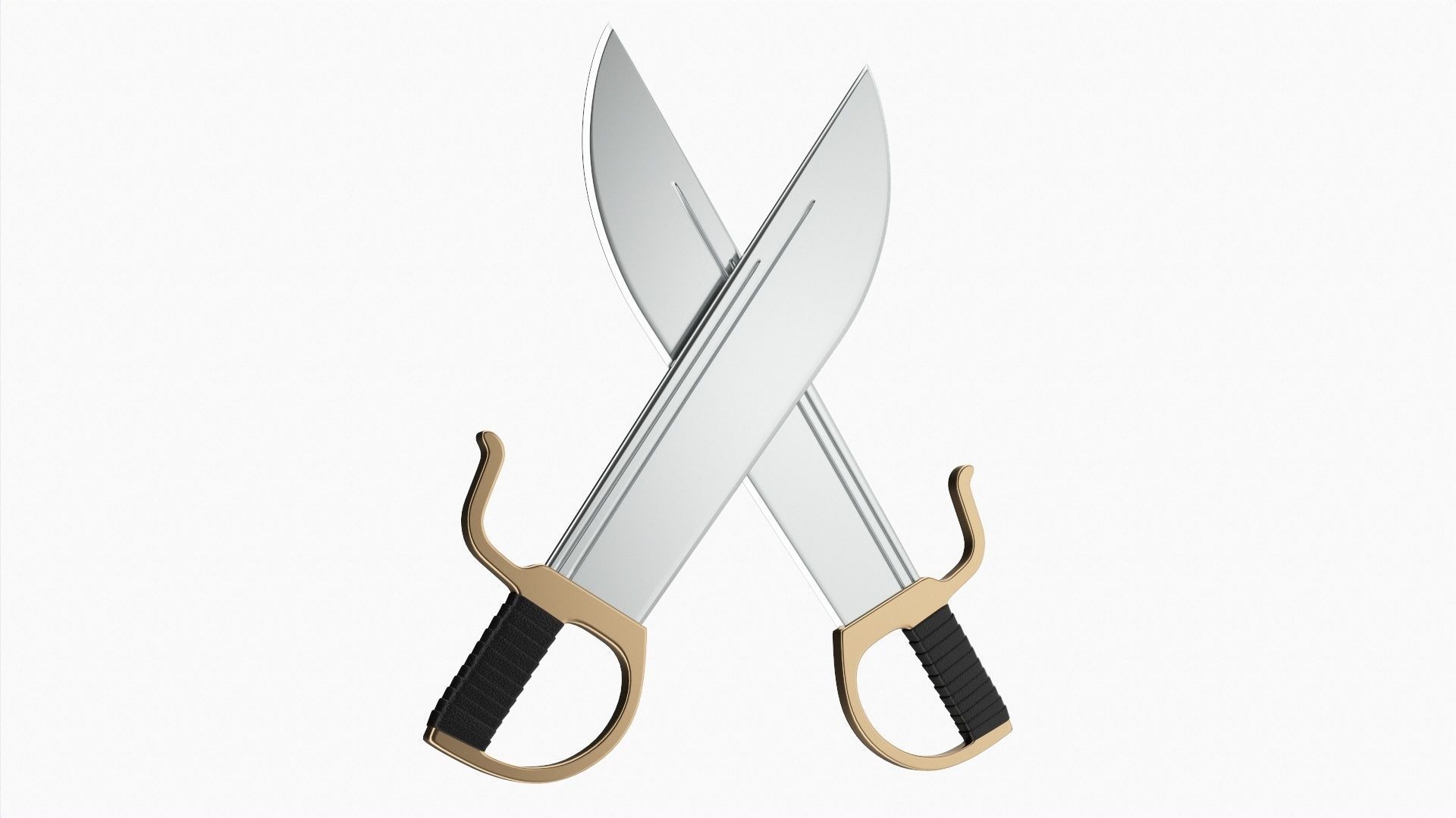 Butterfly short swords 3D model_4