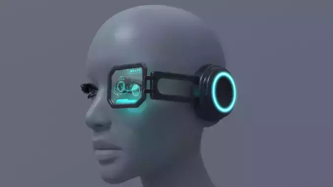 Sci fi and military monocle glasses goggles 3D model
