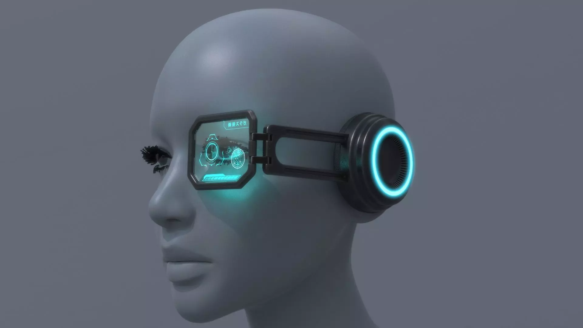 Sci fi and military monocle glasses goggles 3D model_0