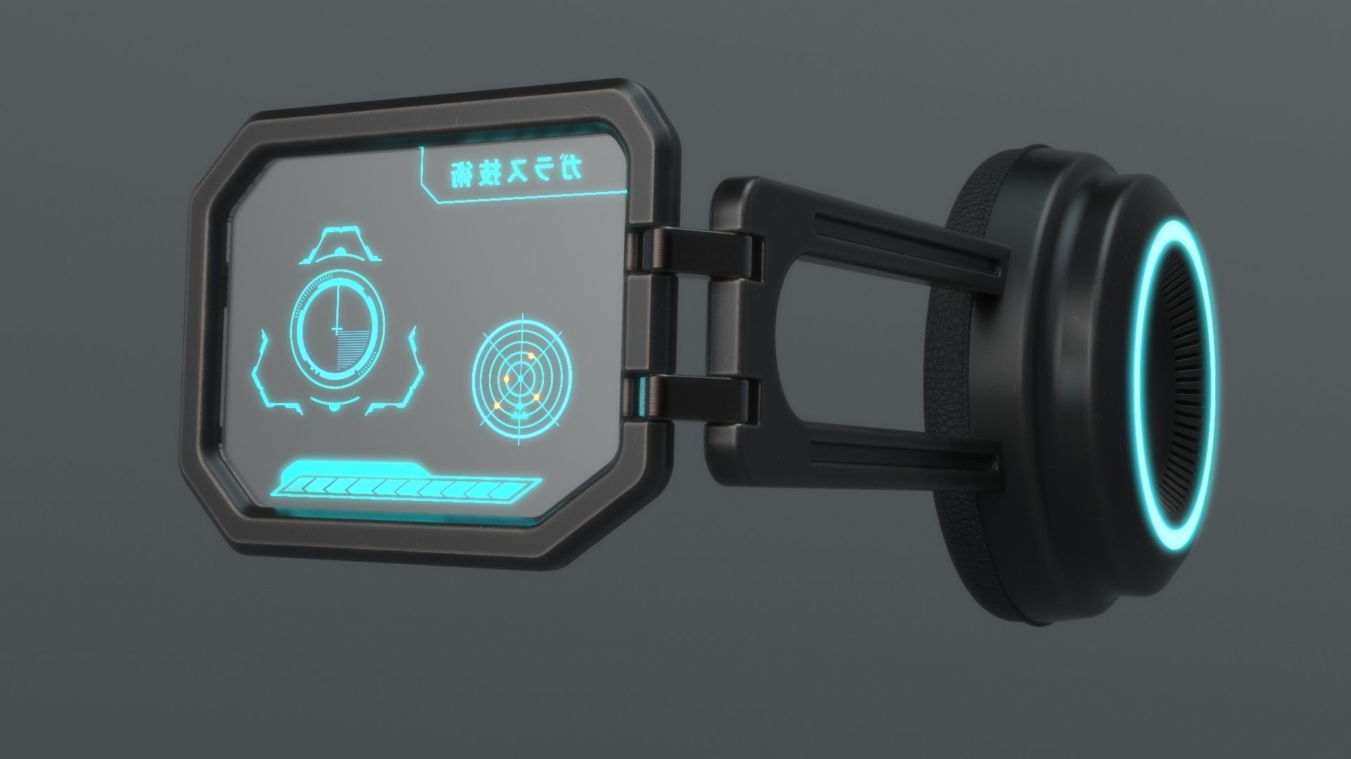 Sci fi and military monocle glasses goggles 3D model_1