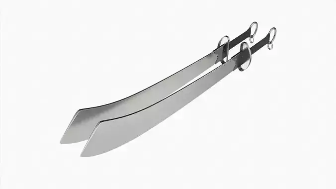 Wushu double broadswords 3D model