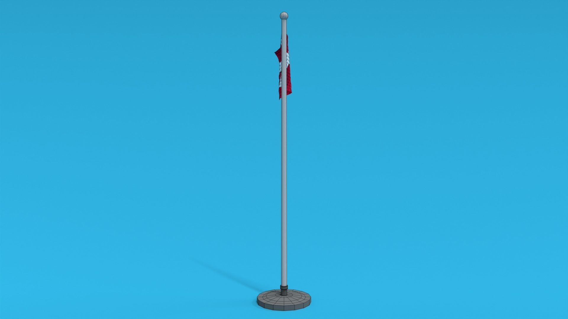 Low Poly Seamless Animated Denmark Flag Low-poly 3D model_15