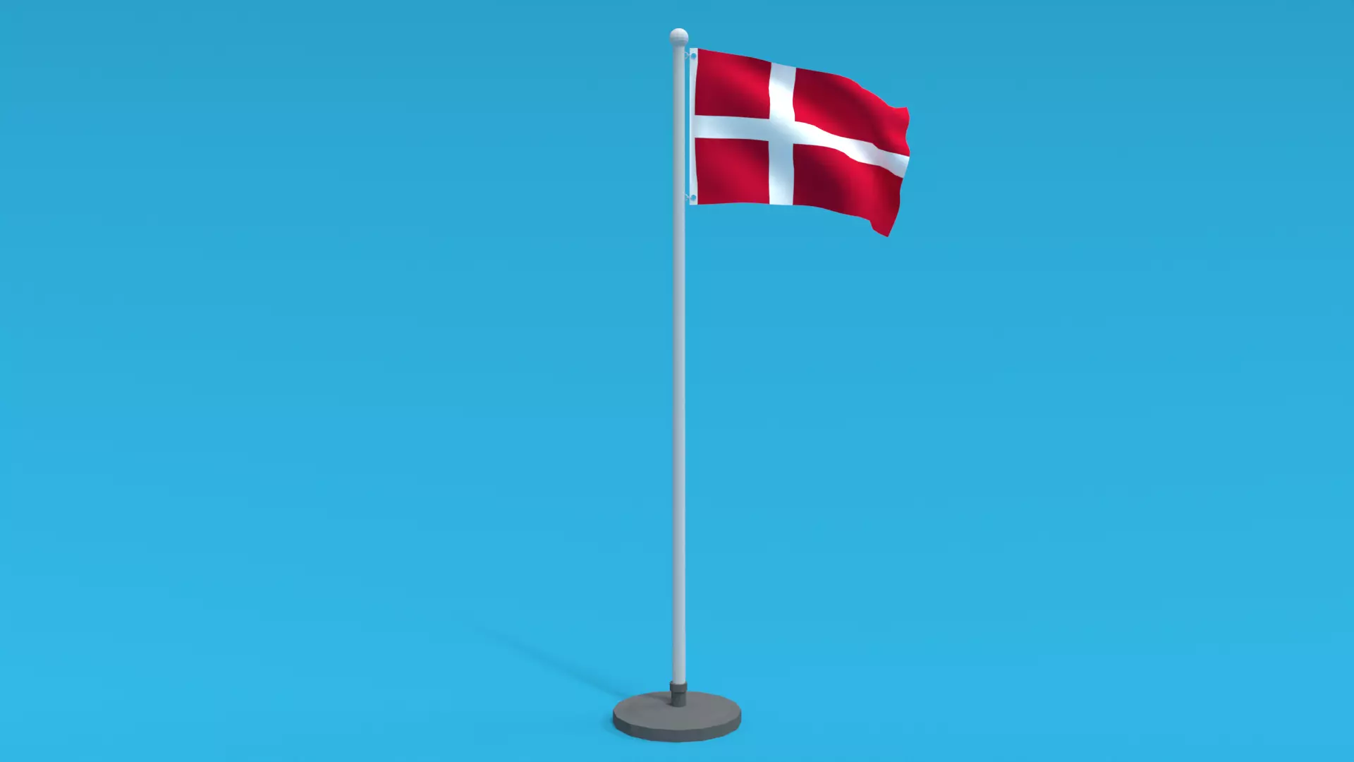 Low Poly Seamless Animated Denmark Flag Low-poly 3D model_0