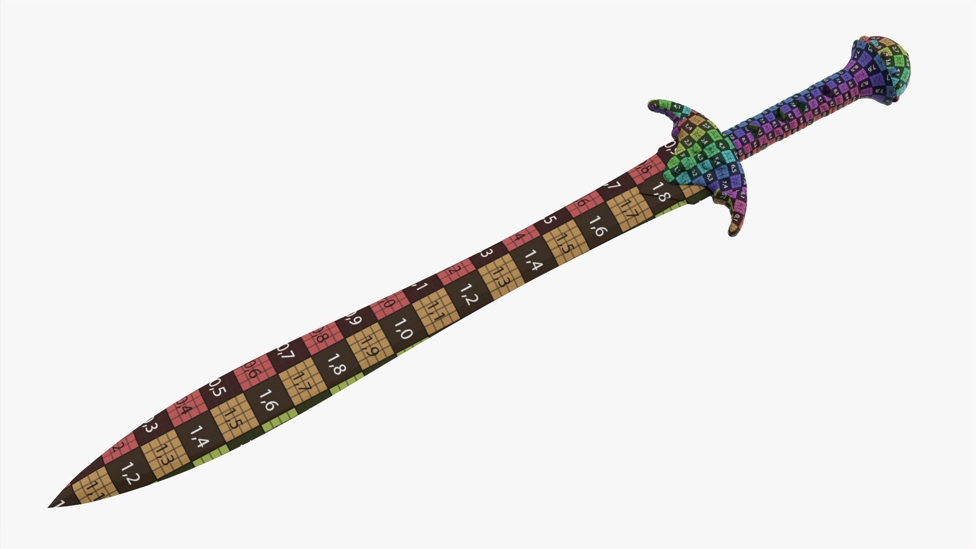 Dragon gladius chrome 3D model_11